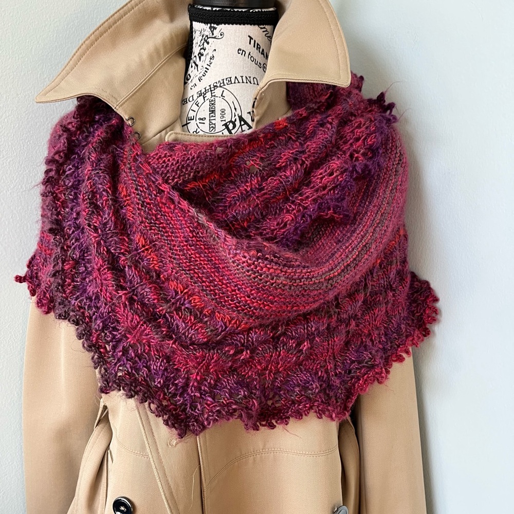 Elegant Burgundy Knit Wrap